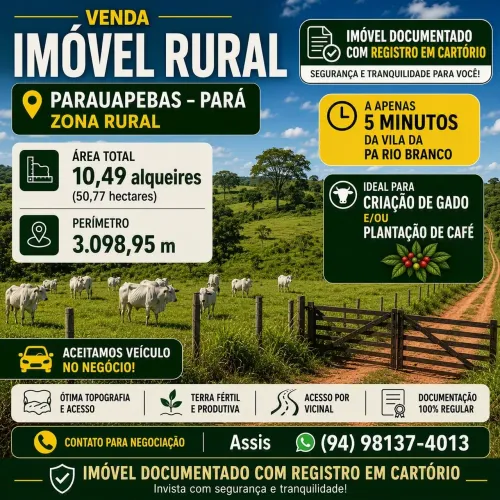 FAZENDA COM REGISTRO EM PARAUAPEBAS