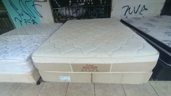 Cama box Queen size Colchão probel molas ensacandas bambú dividimos TB cartão 
