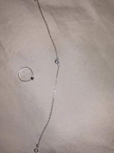 Tornozeleira lua e anel 22/23 prata925
