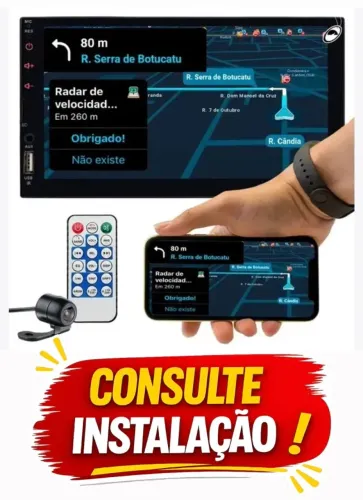 Central Multimidia Androidauto Carplay 7pol E-tech Light Espelhamento Bluetooth Usb