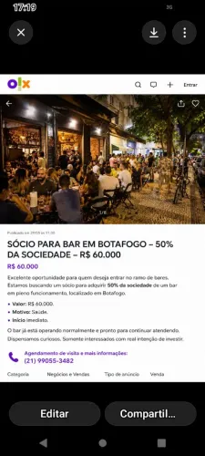 Sócio para bar