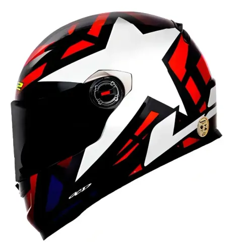 Capacete Ls2 Ff358 starwar estrela vermelho 