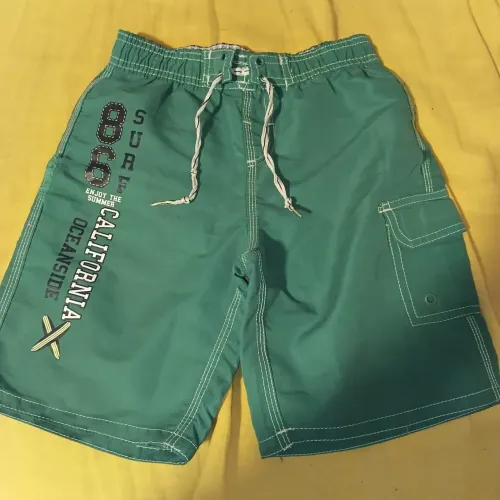 Bermuda Tactel Infantil Fuzarka Tam 8 Verde Surf Beach Cargo