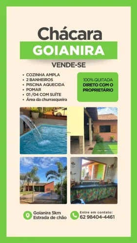 CHÁCARA À VENDA EM GOIANIRA 1.000m2