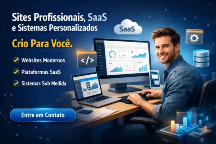 Sites Profissionais, SaaS e Sistemas Personalizados - Crio Para Você.