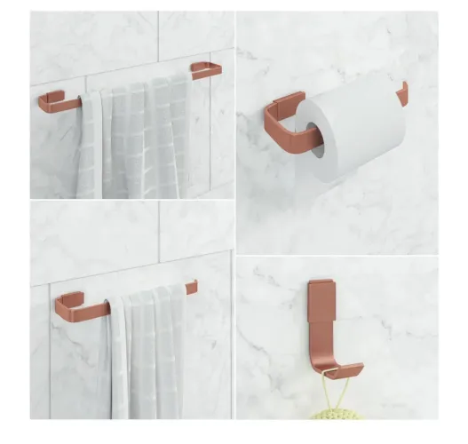 Kit de Acessórios para Banheiro 4 Peças Stander Rose 