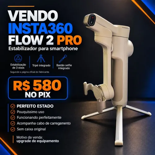 Estabilizador Insta360 Flow 2 Pro - Excelente estado