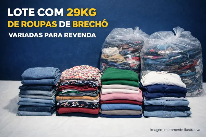 Lote com 29kg de Roupas Diversas de Brechó para Revenda