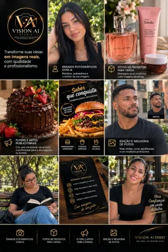 Serviços de Fotografia com IA, Edição de Fotos e Artes Publicitárias.