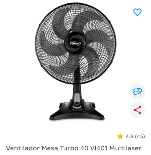 Ventilador de mesa Multilaser vl401 40cm 110v