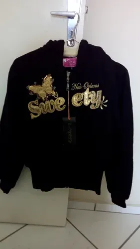 Casaco Jaqueta G Preto Feminino com bordado brilho liquida oferta otimo para presente