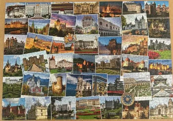 Quebra cabeça Castelos e Palácios, 1000 peças, importado, marca Eurographics