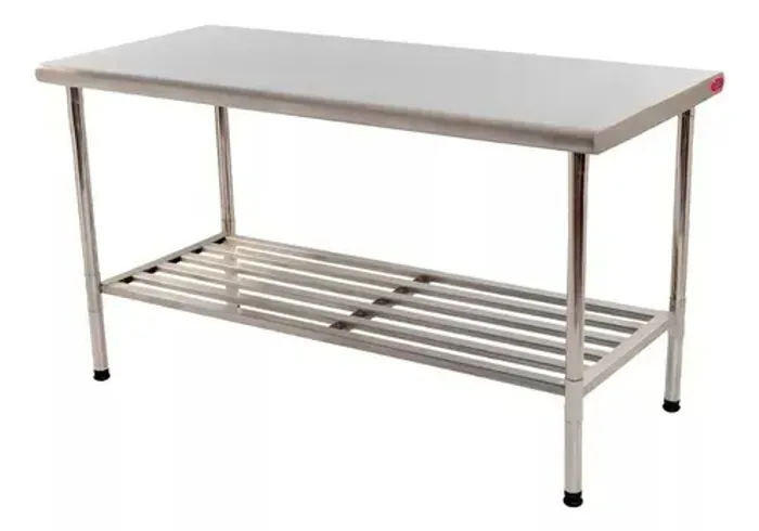 Mesa de trabalho total  inox 1,90x0,70 cm grade nova Imeca