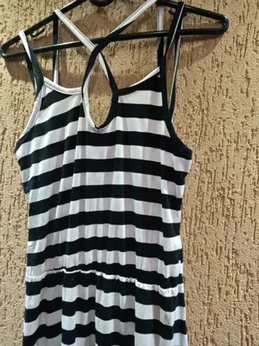 Vestido curto listrado- Marisa