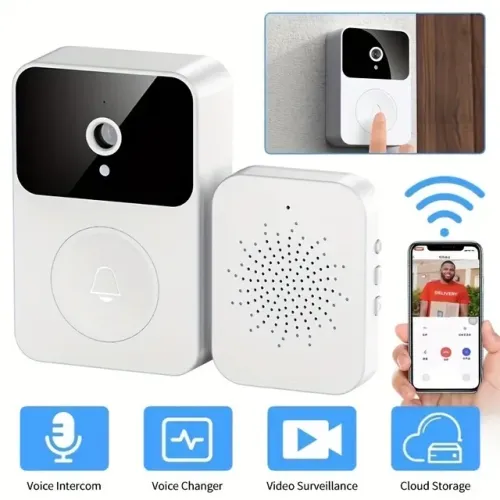 Campainha Câmera Vídeo Porteiro Sem Fio Wi-Fi HD Inteligente vê Pelo Celular