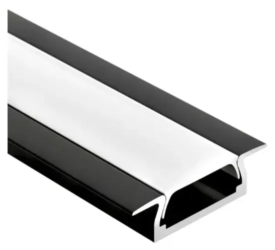 Perfil Para LED Embutir 1M Premium Preto 25X7mm
