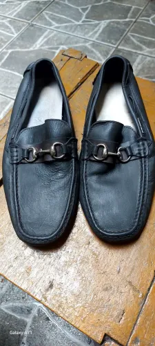 Sapatos Mocassim Couro Preto