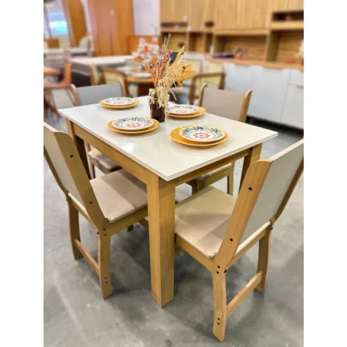 Mesa de Jantar Bellagio 108x68cm Com 4 Cadeiras- Entrega Rápida 