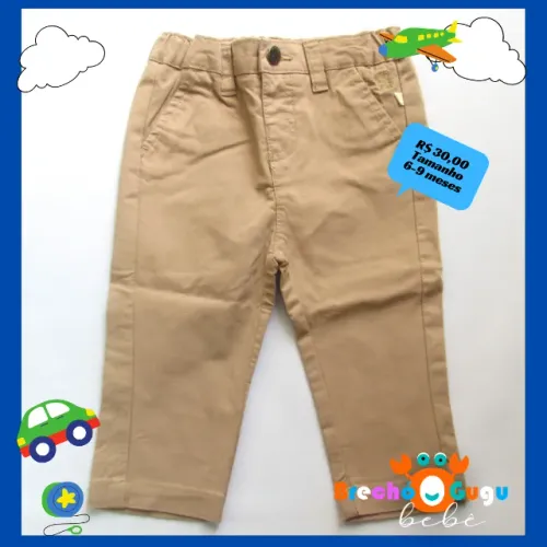 Calça caqui Teddy Boom, em ótimo estado!!! Tamanho: 6-9 meses