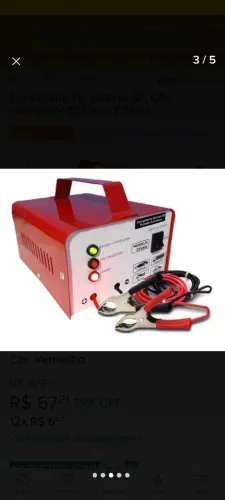 Carregador De Bateria Automotiva E Motos