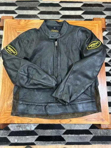 Jaqueta De Couro Vanson Ventilada Original Preto Lisa 54