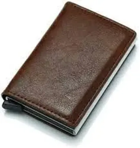 Carteira Porta Cartões Pop Up Couro Automática