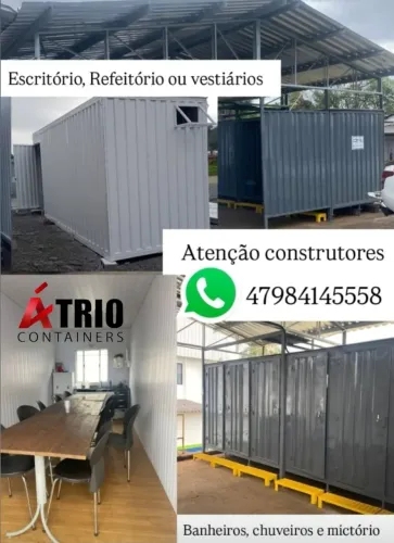 Canteiro de obra containers desmontáveis 