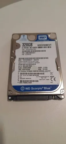 HD WD3200BEVT 320GB SATA para notebook - testado e funcionando