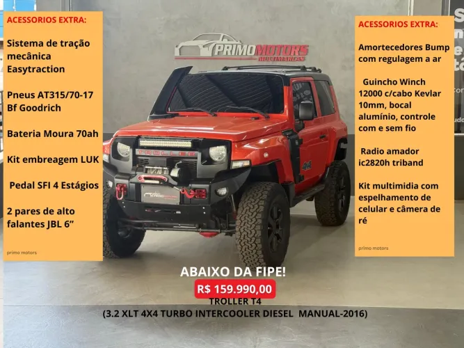 Troller T-4 4X4 3.2 20V TDI Cap. Rígida Diesel 2016