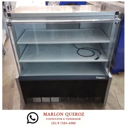 Balcão Refrigerado Vidro Reto 1,10M 2 Placas Frias Gelopar