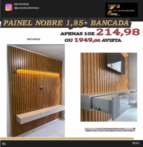 PAINEL NOBRE 1,85 MDF E BANCADA