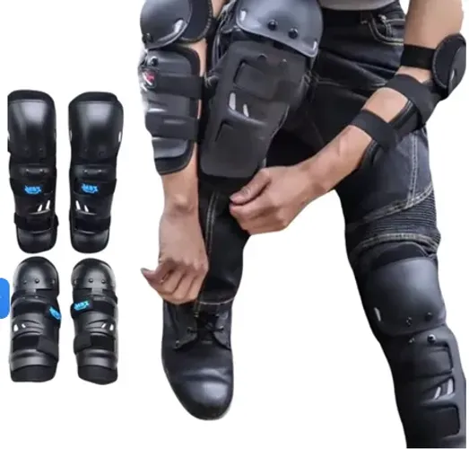 Kit Proteção Joelheira e Cotoveleira Articulada Para Bike Bicicleta Moto Motociclista z977