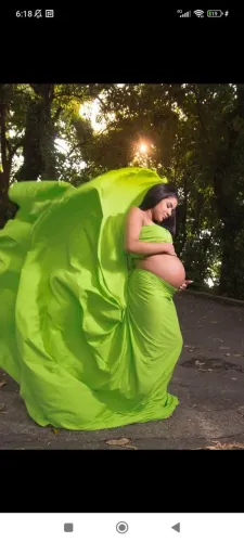 Vestido Esvoaçante Verde para Gestante