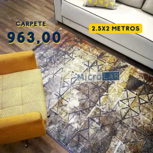 Carpete para Sala 2.5x2 Metros Cosy Embalado - 12 Meses de Garantia