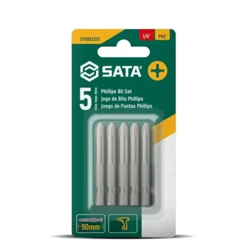 Jogo Bits 5 Peças 1/4 50mm Sata