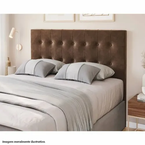 Cabeceira para Casal Turquesa 142cm com Tecido Veludo - Estofados Linhares