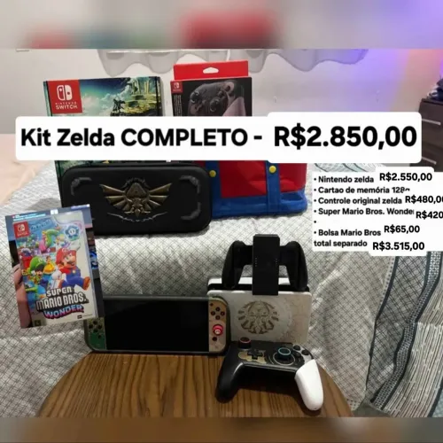 Kit Nintendo Edição ZELDA + acessórios