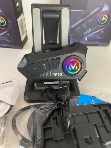 Fone De Ouvido Capacete Moto Bluetooth Comunicador Sem Fio V10