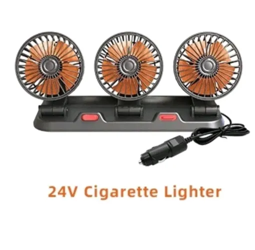 Ventilador Triplo De Carro Automotivo 3 Três Cabeças Ventiladores De Circulação