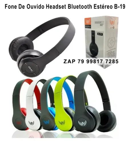 Fone De Ouvido Headset Bluetooth Estéreo B-19