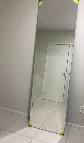 Espelho bisote 216,5 x 64,5 x4mm com chapa de MDF 15mm