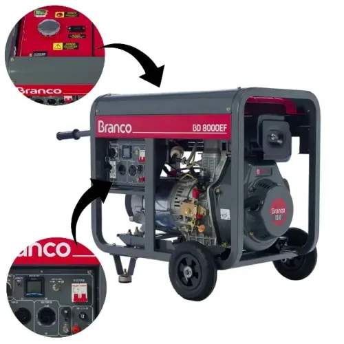 GERADOR BRANCO A DIESEL BD8000EF 220/110V