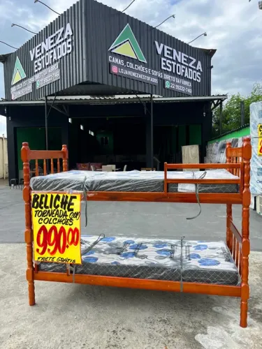 Beliche torneada de madeira (vira duas solteiro)a pronta entrega ou retirada em loja.