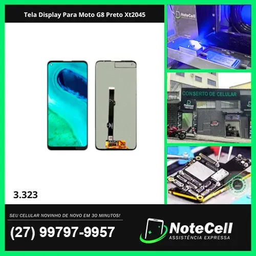 Tela Display Para Moto G8 Preto Xt2045- Instalação Expressa Em 30 Minutos!