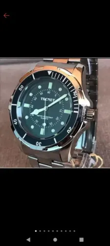 Relógio masculino prateado da marca Tecnet*novo*!