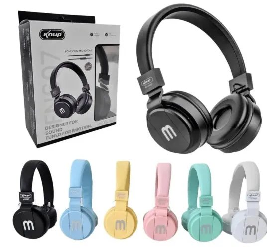 Fone Headset C/ Mic. P2 Haste Ajustável Kp-fn607 Knup - Áudio