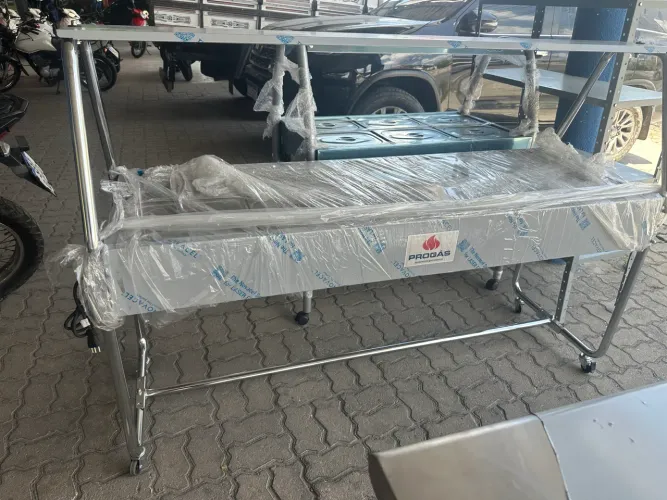 Bufet servi self-service 10 Cubas tampa de vidro Progás 