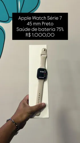 Apple Watch Serie 7 / 45MM Preto / Saúde de bateria: 75% / loja física / $1.000,00