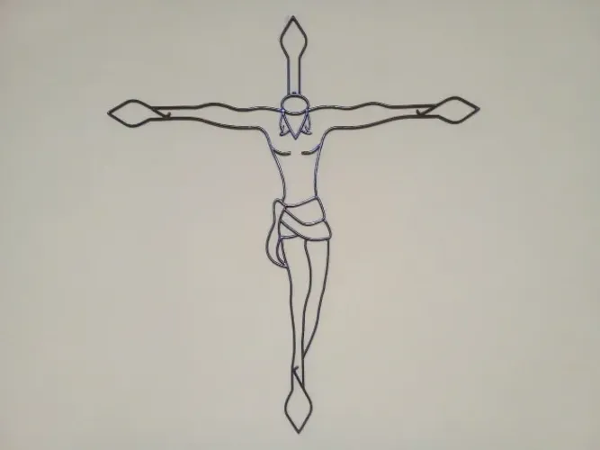 Crucifixo artesanal em arame