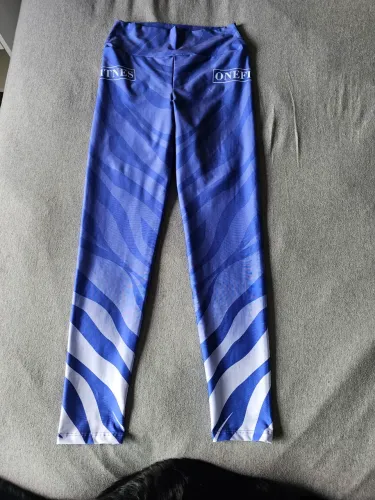 Legging Fitness Azul e Branco - Tamanho M